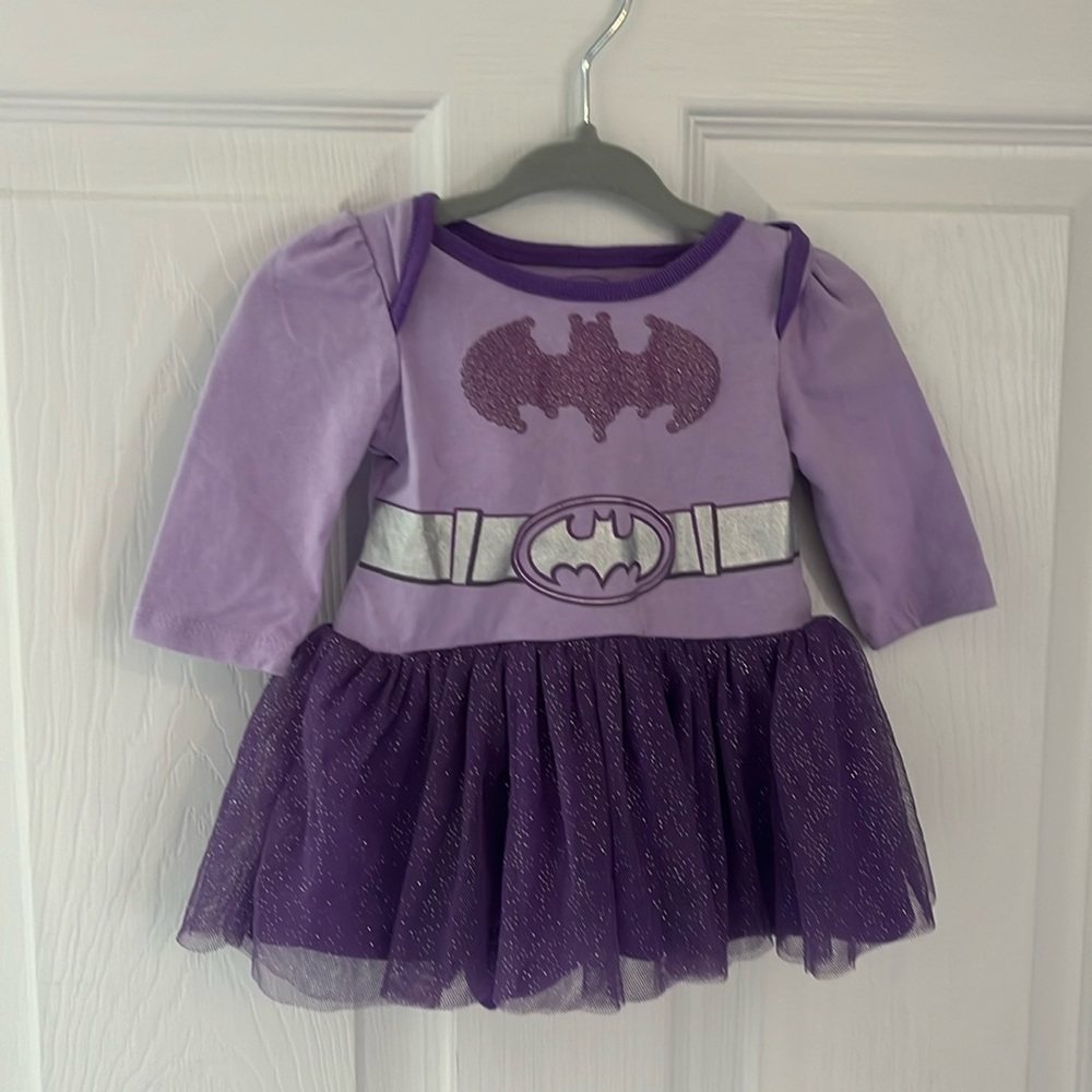 Batman baby girl dress with tights, never worn
